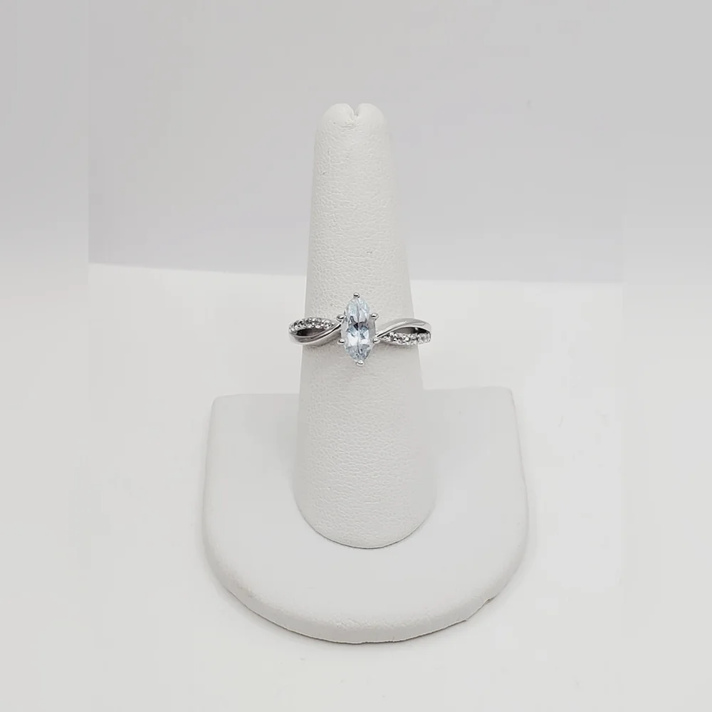 Marquise Cut Aquamarine Solitaire Ring